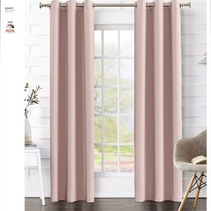 Sun Zero Preston 80" x 84" Blackout Grommet Curtain Panel Pair - Blush
